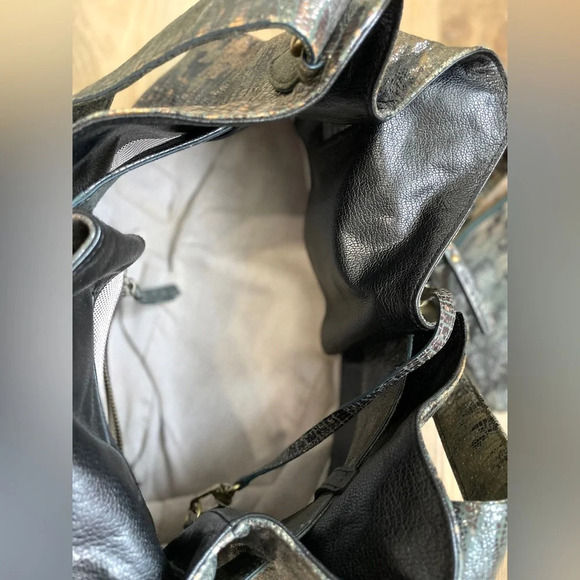 Diane Von Furstenberg Green Reptile Leather Double Strap Bag w/ Matching Pouch - Picture 6 of 8